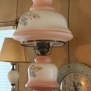 Vintage Floral Pink and White Lantern